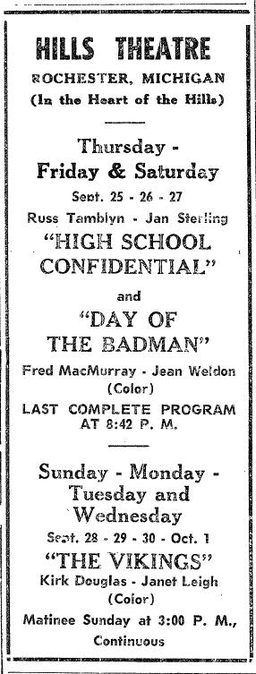 Hills Theatre - Old Ad From James